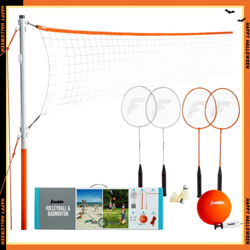 バレーボール＋バドミントンネットセット - フルセット - 持ち運び簡単、すべてのアクセサリーが付属