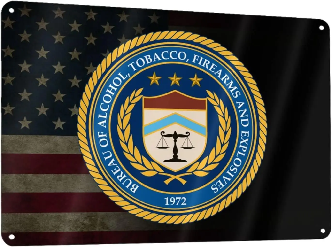 Us Bureau Of Alcohol Tobacco And Firearms Atf 12x8in Sign Metal Wall Art Poster Home Decor sign