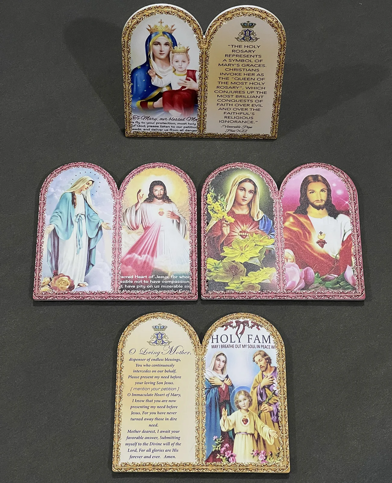 ديالو 4 أنماط أيقونة مقدسة الشيطان الرحمة يسوع سيدةنا السيراميك الحلي مع الكتاب المقدس الصلاة اليومية الدينية ديكور المنزل المذبح #1