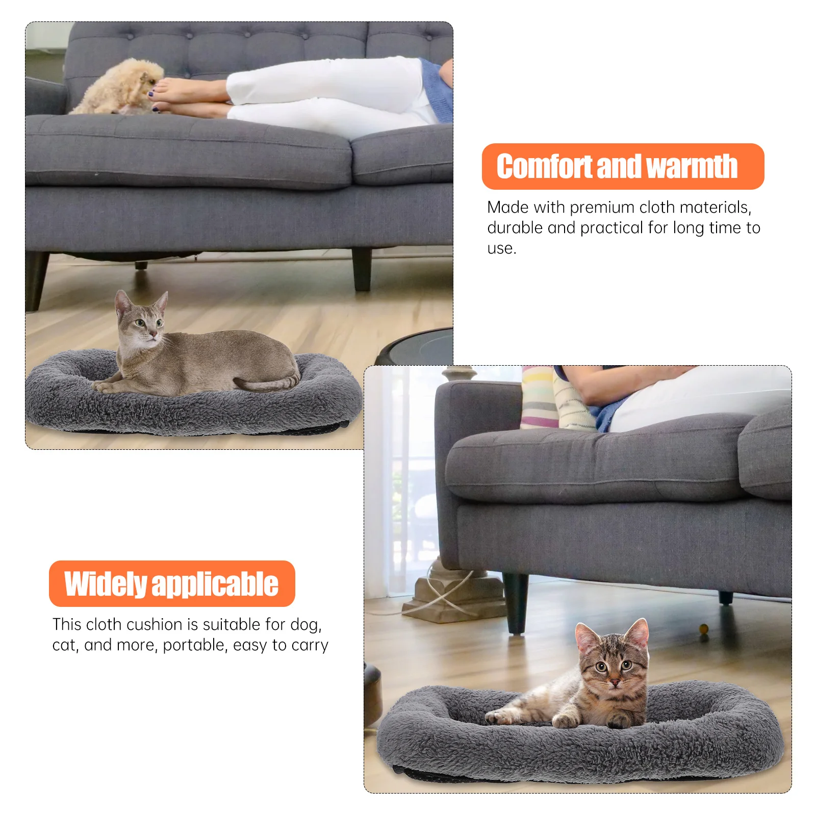 مقاوم للماء الحيوانات الأليفة حصيرة رمادي مرن القماش الكلب وسادة دافئة يستريح وسادة النوم مريحة الكلب بساط نوم المحمولة دائم الحيوانات الأليفة #3