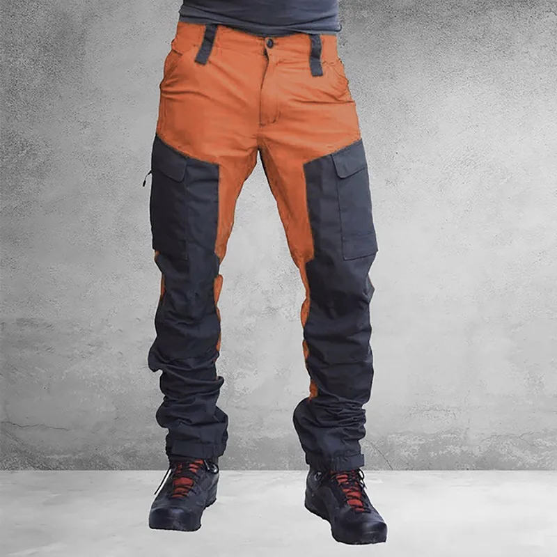 

Faion Color Matching Casual Cargo Pants Loose Fit Workwear Trousers Spring Season Youth Wear Anti-Wrinkle Easy Care