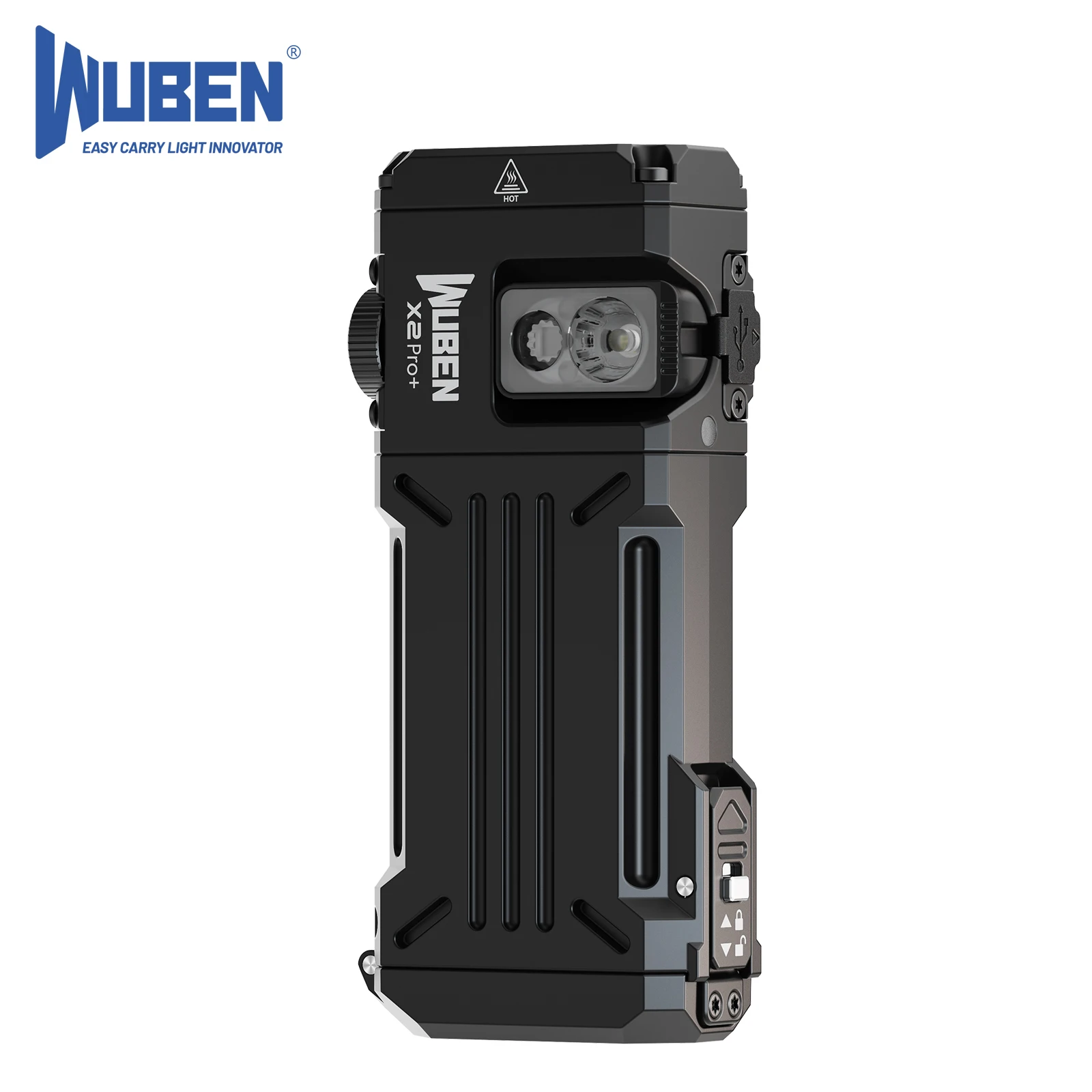 WUBEN X2 Pro+ 1500LM Rechargeable Magnetic EDC Flashlight, Tiltable White Red Side Light, IP65 Waterproof for Camping Emergency Working Bike,Helmet,Emergency
