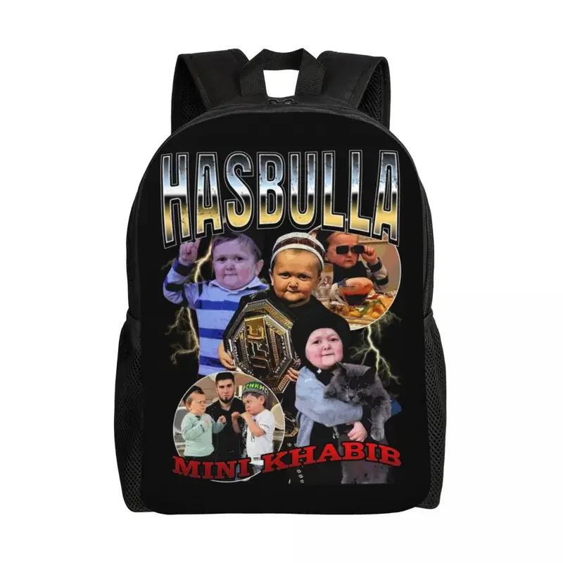 Hasbulla Fighting Meme Backpack for Men Women School College Students Bookbag Fits 15 Inch Laptop Mini Khabib Blogger Bags