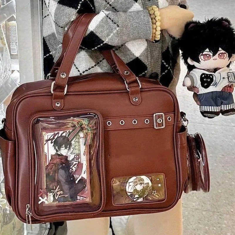 

Многофункциональная вместительная модная сумка-итабэг для женщин, черная, в японском стиле Y2K, на плечо, для униформы JK, косплея, кроссбоди, для девочек, в стиле пейн-бэг