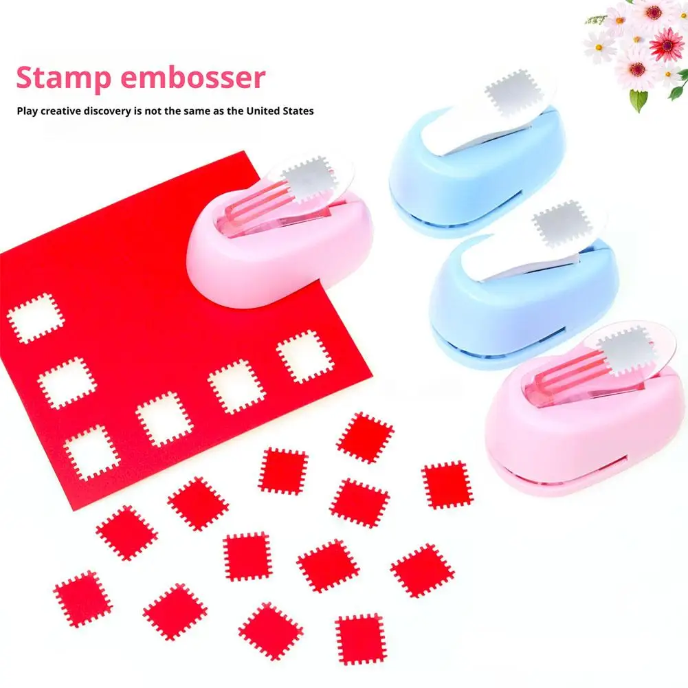Stempel Embossing Apparaat Vorm Craft Punch Embossing Machine Journal Post Office Materiaal Ronde Perforator Getande Embosser Stempel