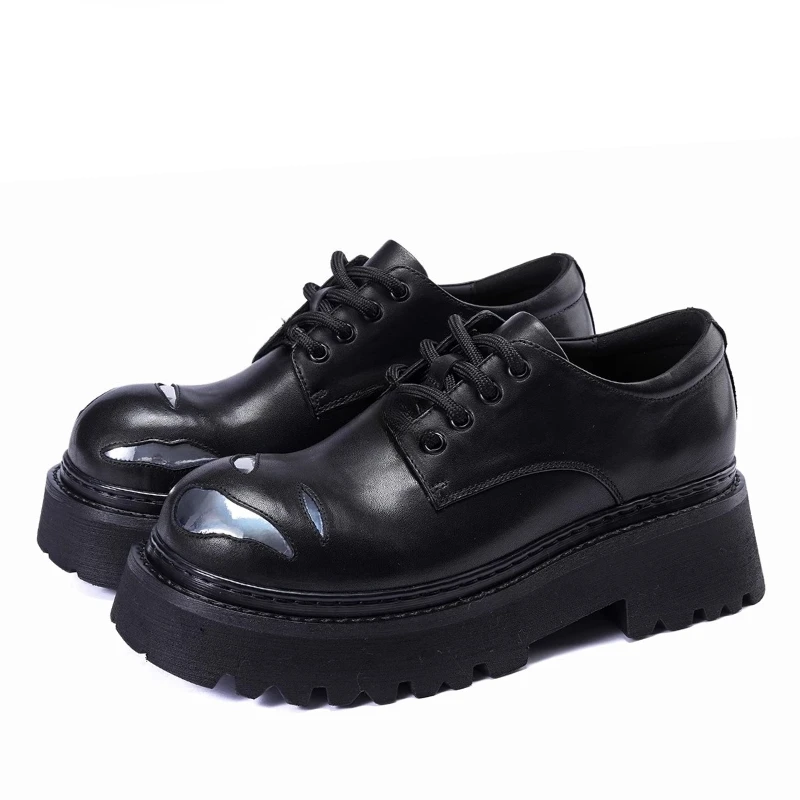 

British Original Trendy Shoes for Men's High-end Casual Thick Soled Comfortable Breathable Sweat Wicking Height Increasing Shoes