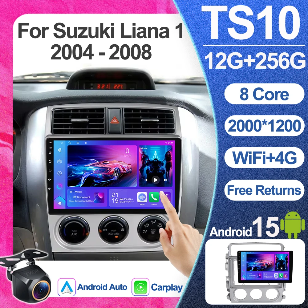 

Android 15 For Suzuki Liana 1 2004 - 2008 CarPlay Car Radio Multimedia Video Player GPS stereo Head Unit 5G WIFI DVD BT 2K QLED
