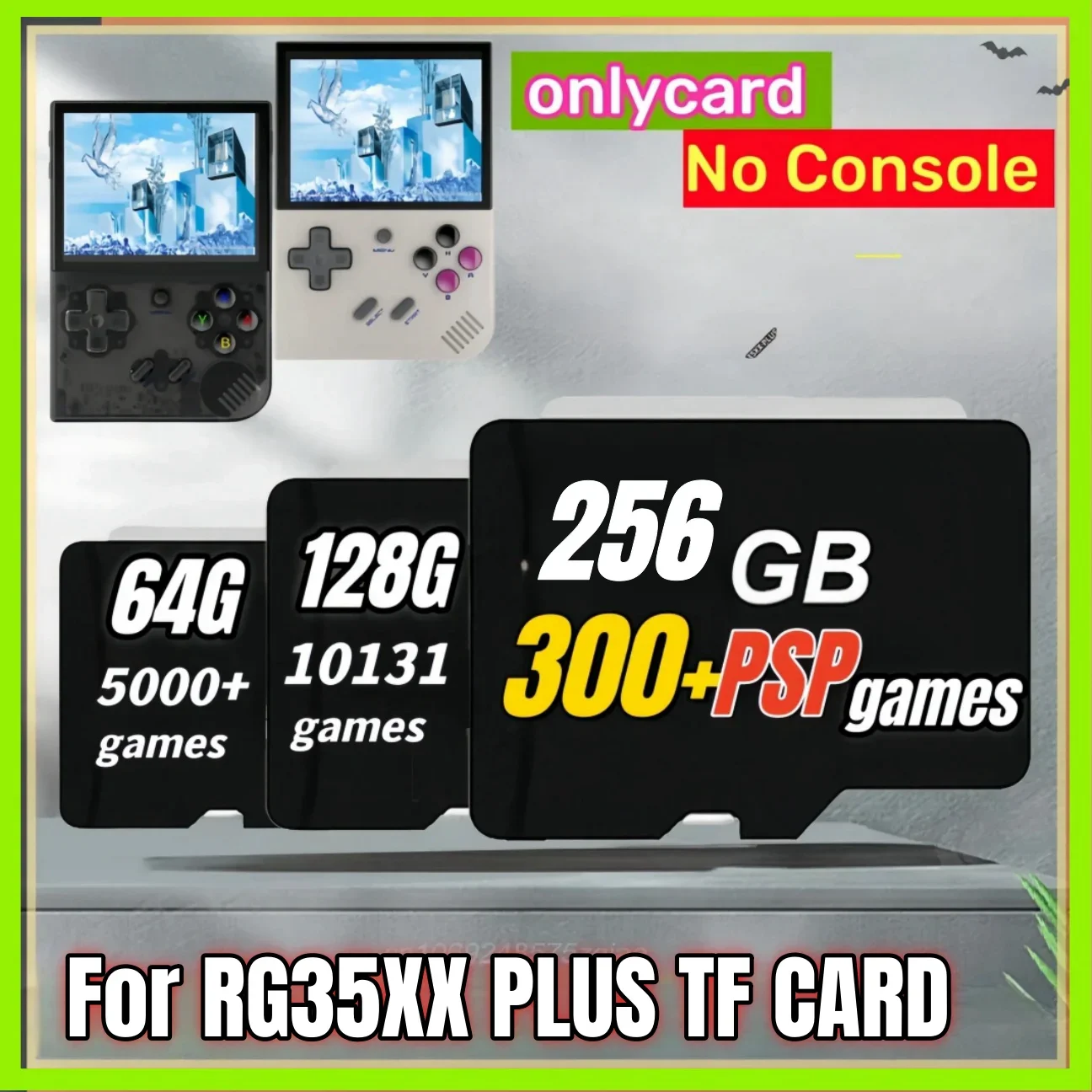 ANBERNIC RG35XX PLUS TF Card Preloaded Games Memory Card 256G 300+ PSP Games Retro Handheld Game SD Card PSP DC SS PS1 NDS