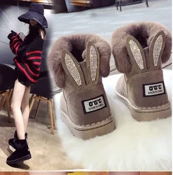 2021 New Women  Winter Snow Boots  Velvet Padded Shoes Boots Outdoor Fur Keep Warm Shoes Female  Solid  Casual Boots