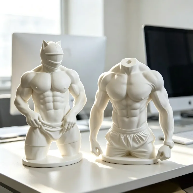 3D printed muscle desktop ins ornament muscle male sculpture minimalist model room living room can be used as keychain
