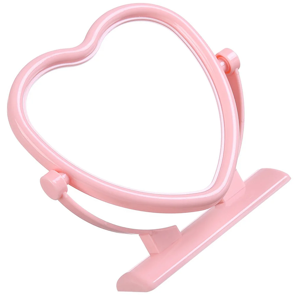 Coração mesa dupla face espelho portátil para quarto cômoda decoração espelhos para o quarto