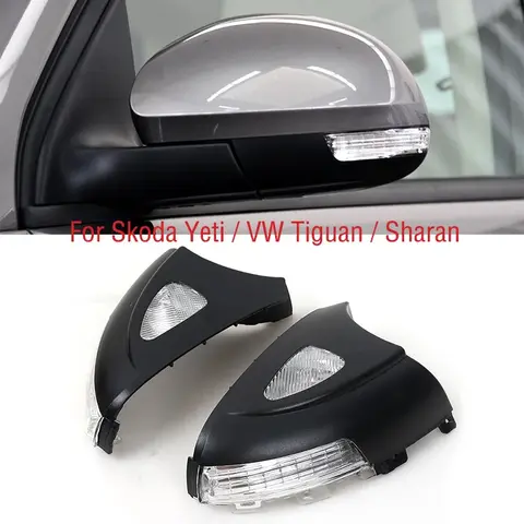 폭스바겐 티구안 09-17 샤란 12-19 스코다 예티 사이드 백미러, 다이내믹 LED 문짝 방향 지시등, 미러 표시기, 퍼들 램프