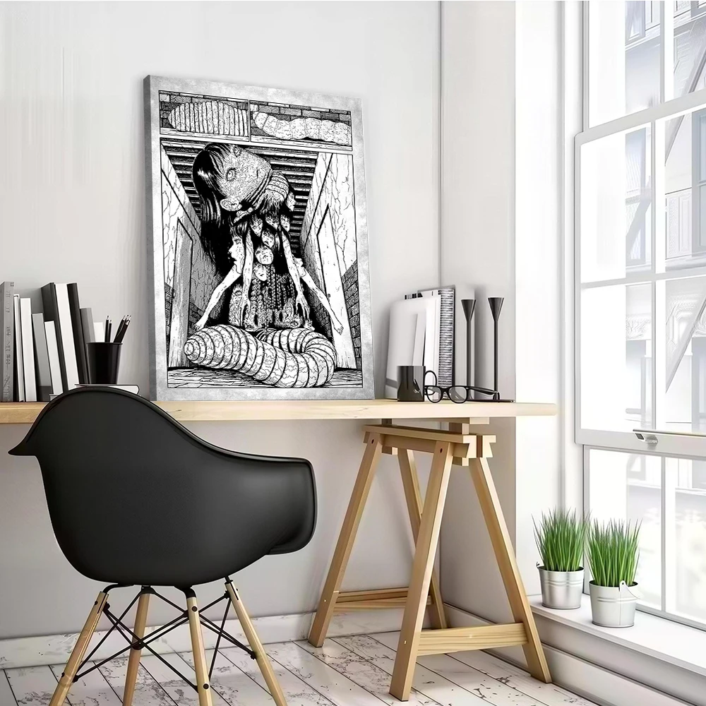 Junji Ito Maniac Canvas Wall Art Posters Personalized Photo Printing for Room Decoration Aesthetics Bedroom Accessories Pictures