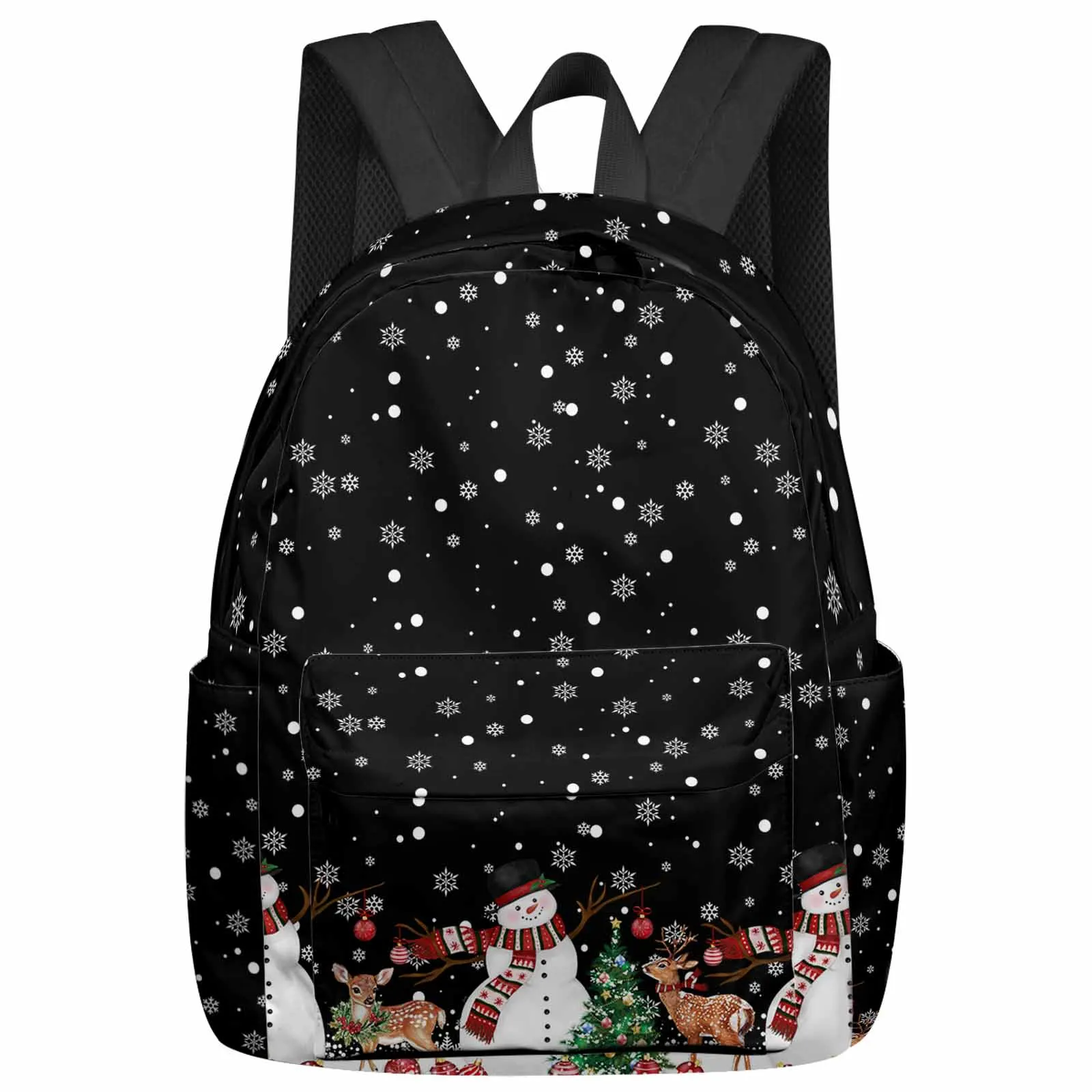 

Snowflake Christmas Tree Deer Snowman Large Capacity Backpack Men Laptop Bags High School Teen College Girl Student Mochila