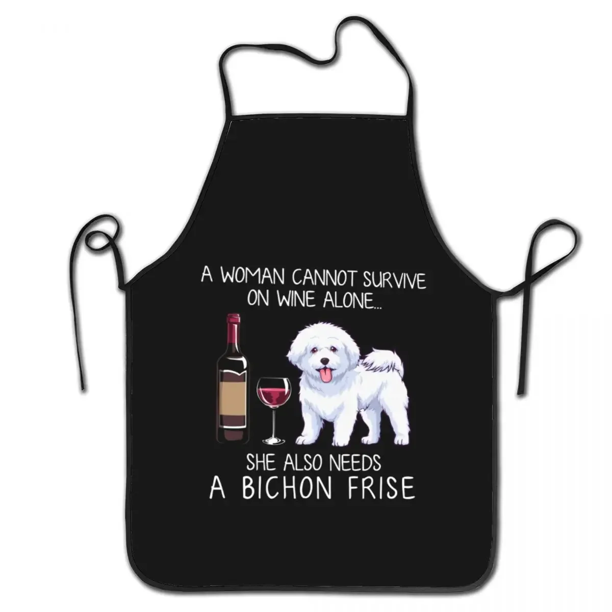 Pug Chihuahua Border Terrier And Wine Apron Men Women Unisex Adult Chef Cooking Kitchen Dog Lover Tablier Cuisine Painting