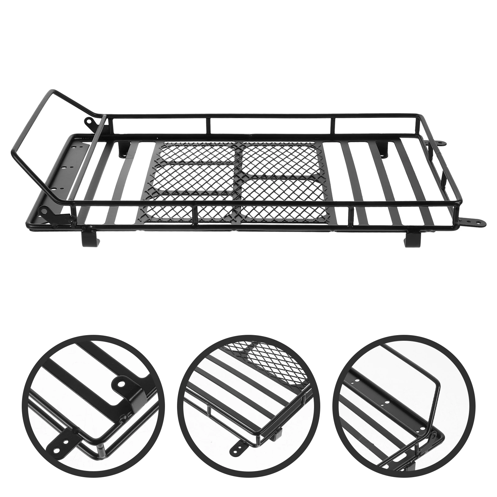 

Car Roof Storage Bracket For 1:10 Rc Crawler Durable Lightweight Black Strong Fixation Simulation Accessories Holder