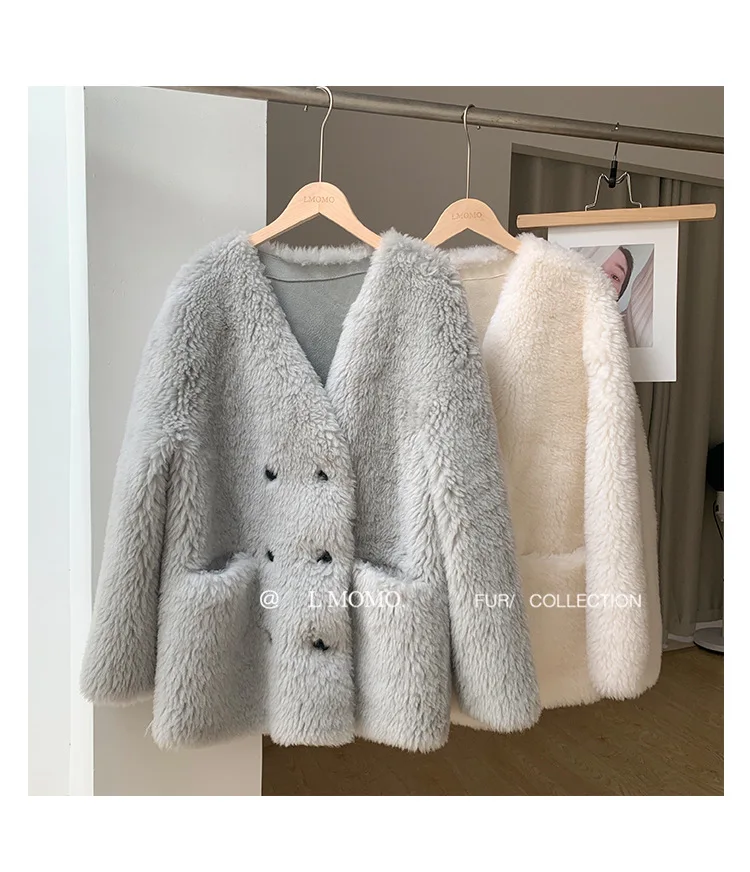 2024 New Toka lamb fur coat for autumn and winter with integrated sheep shearing fur silhouette, high-end fur coat for women in