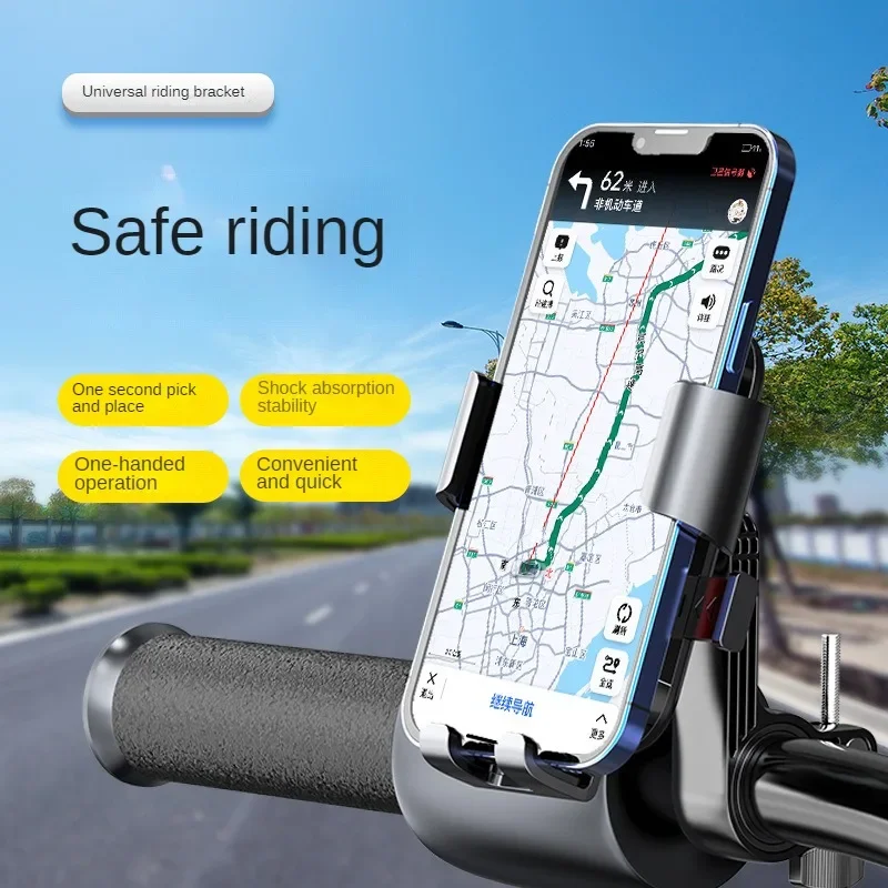 Motorcycles Bicycles Phone Holder Free Rotation Mobile Phone Navigation Bracket for Riding Shockproof for IPhone Xiaomi Samsung - náhled 6