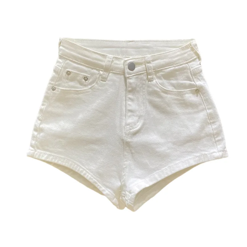 Witte Korte Broek Voor Vrouwen Koreaanse Mode Persoonlijkheid Hoge Taille Buit Shorts Jeans