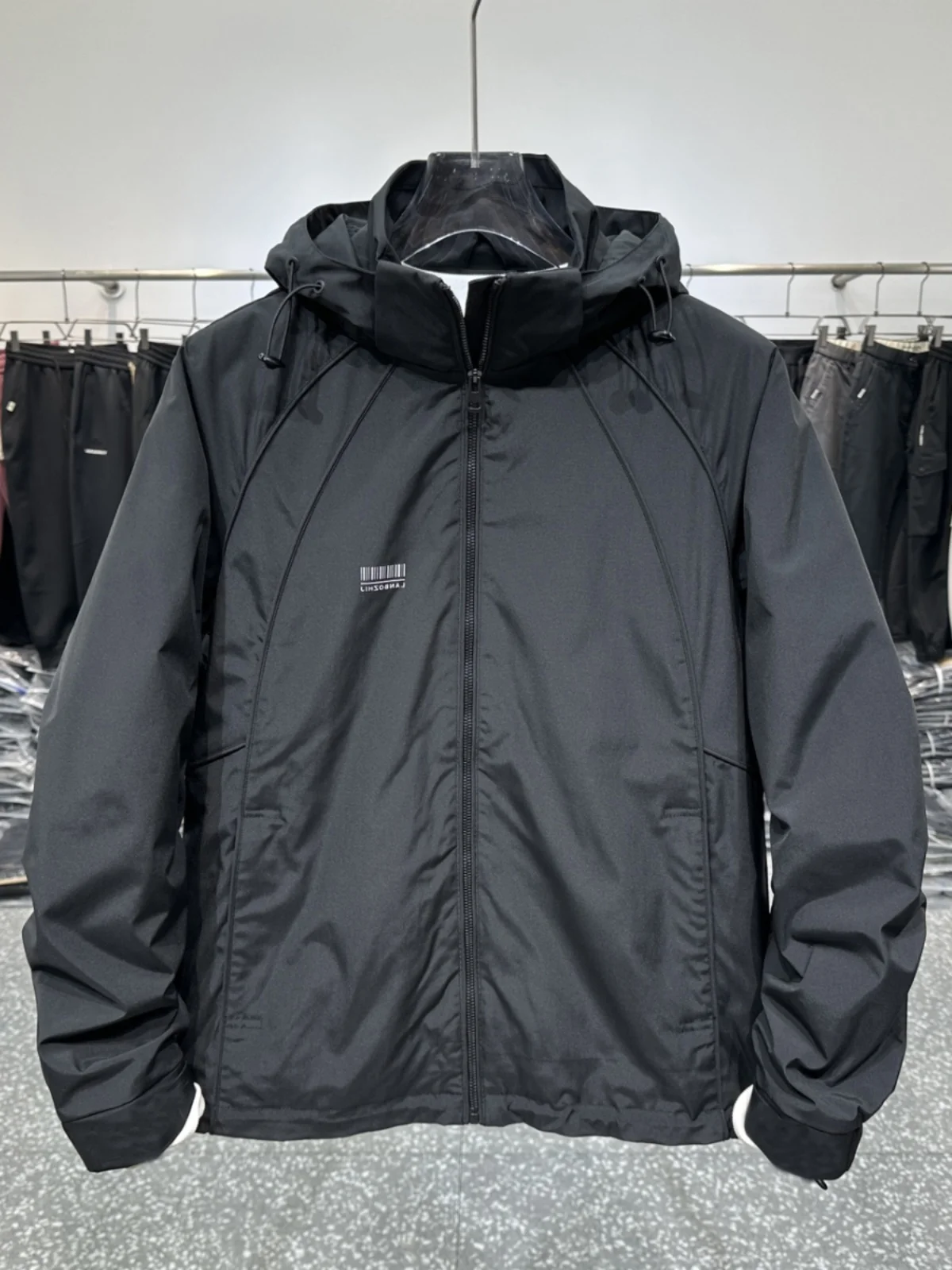 

Spring Autumn Men's Hooded Jaet Casual Outdoor Workwear Faion Urban Sle Long Sve Stand Fit Youth Coat