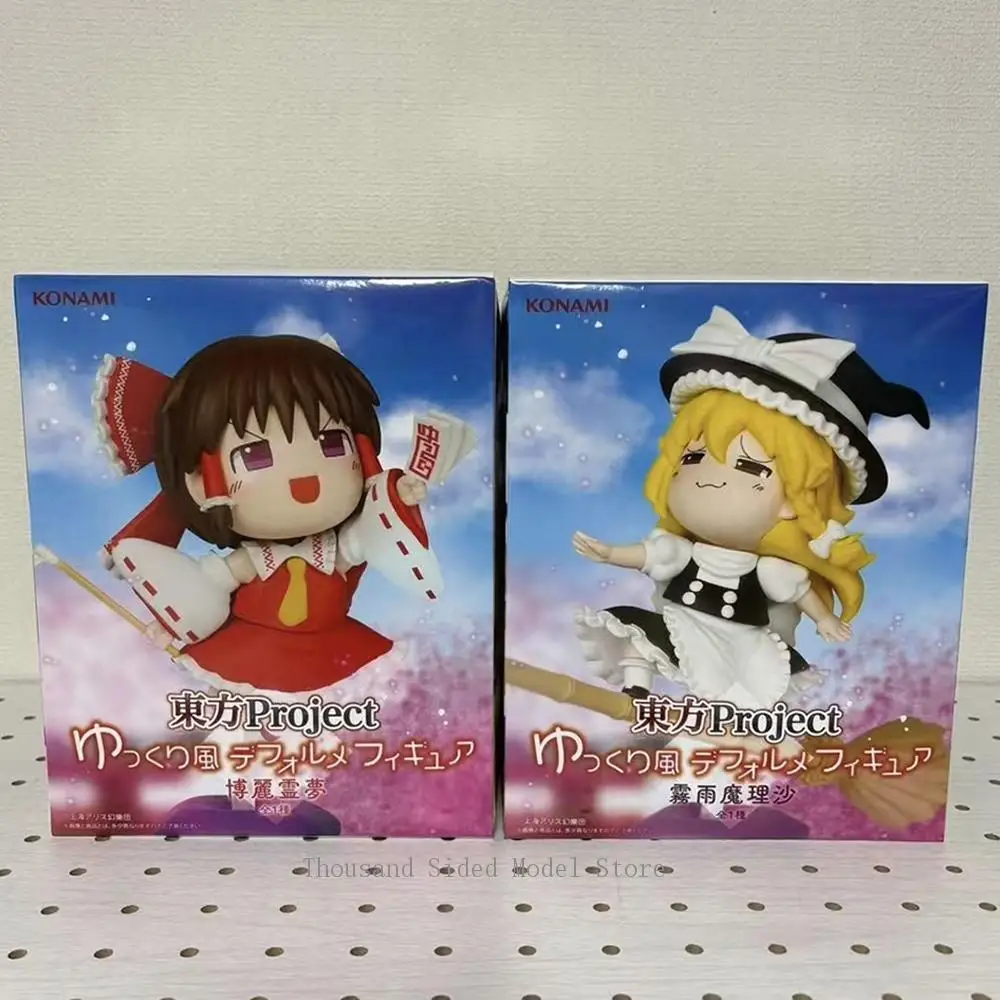 

In Stock Original KONAMI Touhou Project Hakurei Reimu Kirisame Marisa Action Figure Q version Children's Toy Anime Model Gift