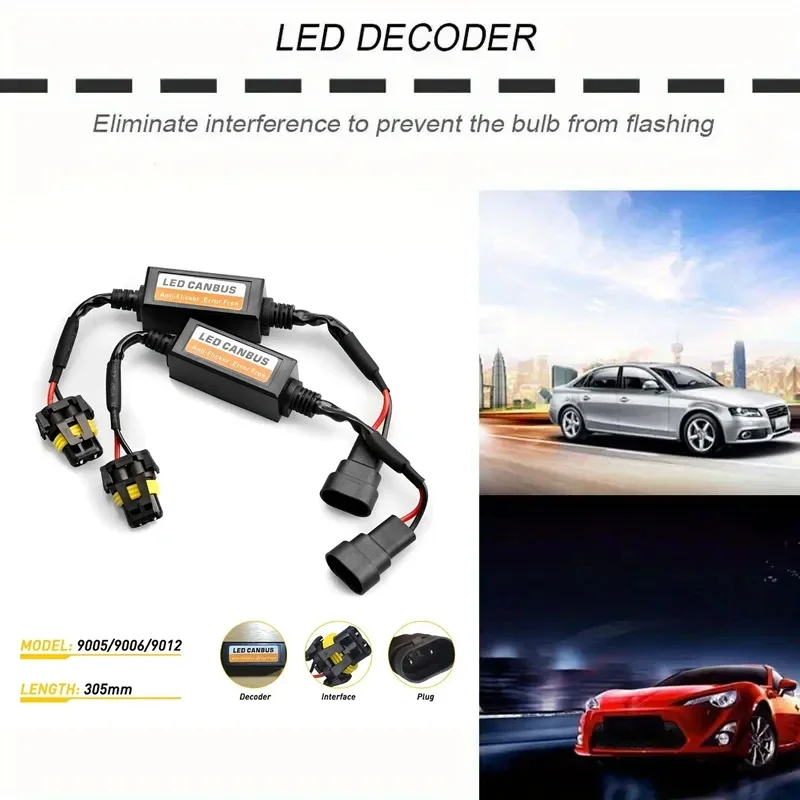 1/2/4pcs LED Car Light Decoder Kit, H11 H8 9005 9006 9012 H4 H1 H3 Car Headlight Accessories,Warning Canceler Plug&play Car Led