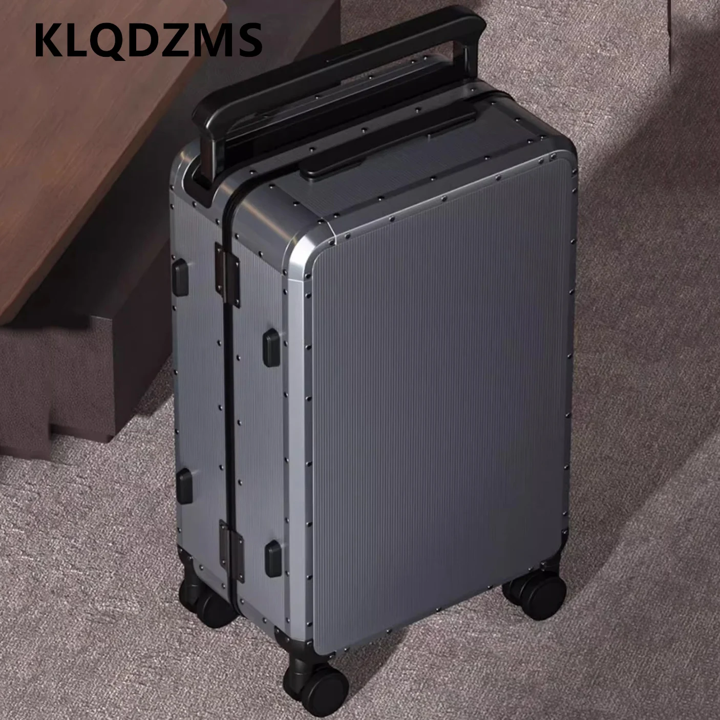 KLQDZMS Travel Suitcase All Aluminum Magnesium Alloy Boarding Box Men's Business Trolley Case 20
