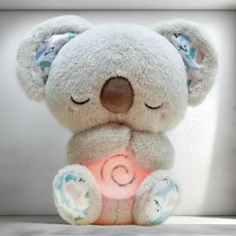 Lindo oso Koala calmante, juguetes para dormir para niños, bebé, calmante, alivio de la ansiedad, juguete de Koala respirable, muñeco de peluche para dormir con luces