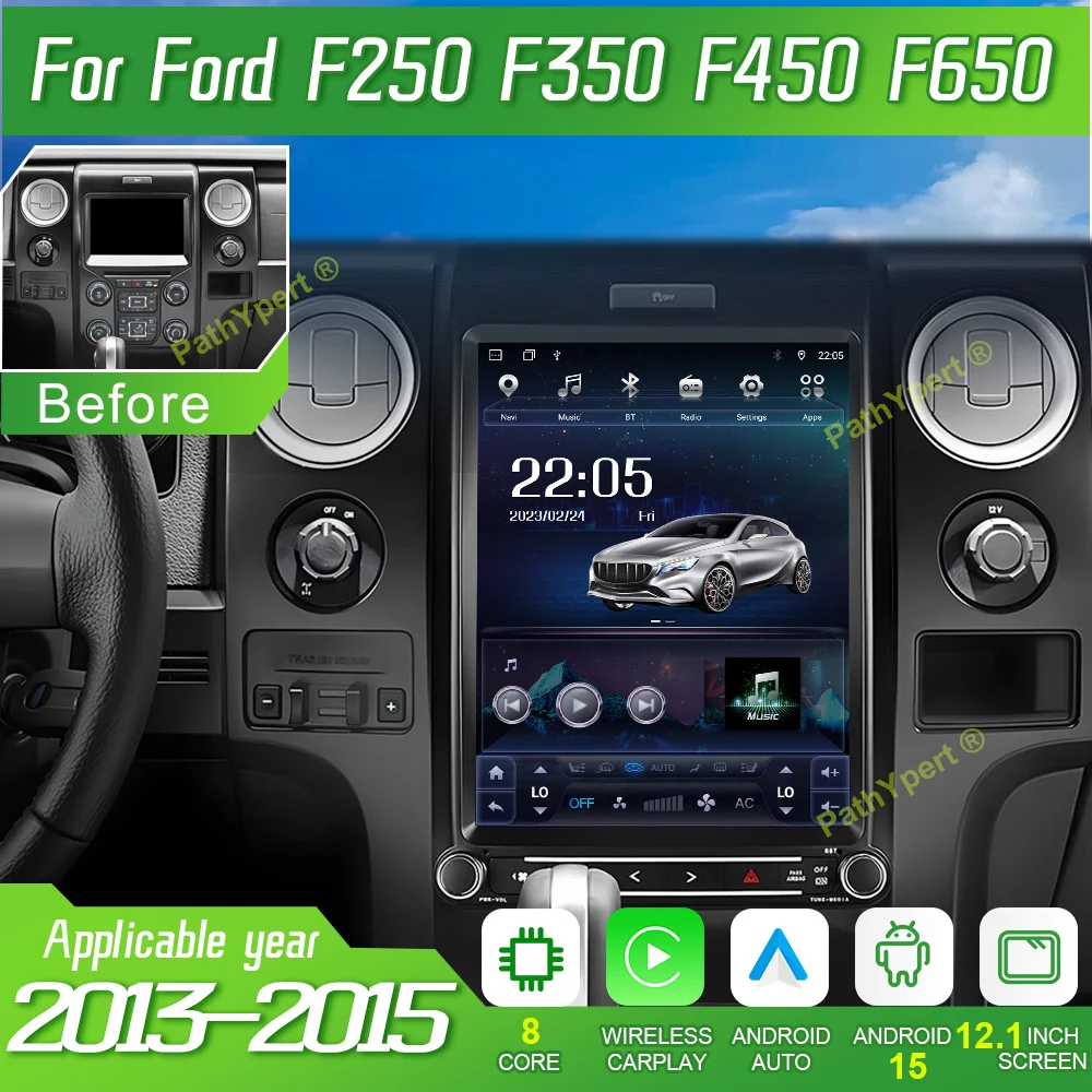 

12.1'' Car Video For Ford F250 F350 F450 F650 2013-2015 Wireless Carplay Auto Multimedia Player GPS Navigation Head Unit BT DSP