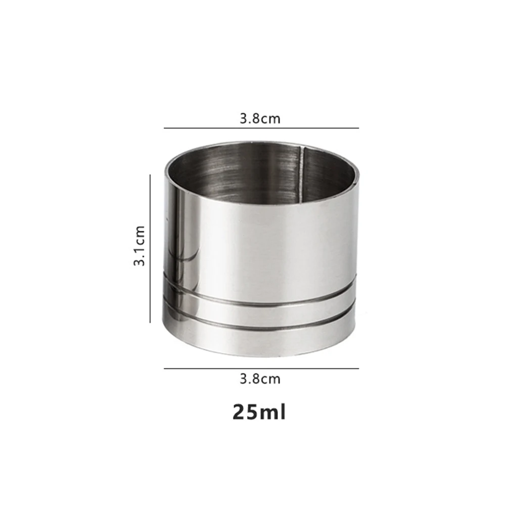 1PC 25/35/50ml Edelstahl Messbecher Fingerhut Zylinder Form Messung Wein Glas Trinkbecher Zubehör für Home Küche