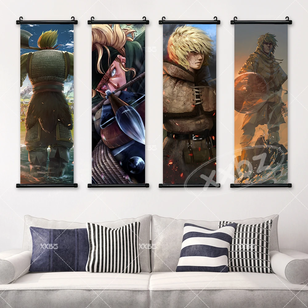Vinland Saga Anime Home Decor Thorfinn Karlsefni Wandkunst Askeladd Gemälde Hängende Björn Scrolls Bild Thors Leinwand Poster – Detail 3