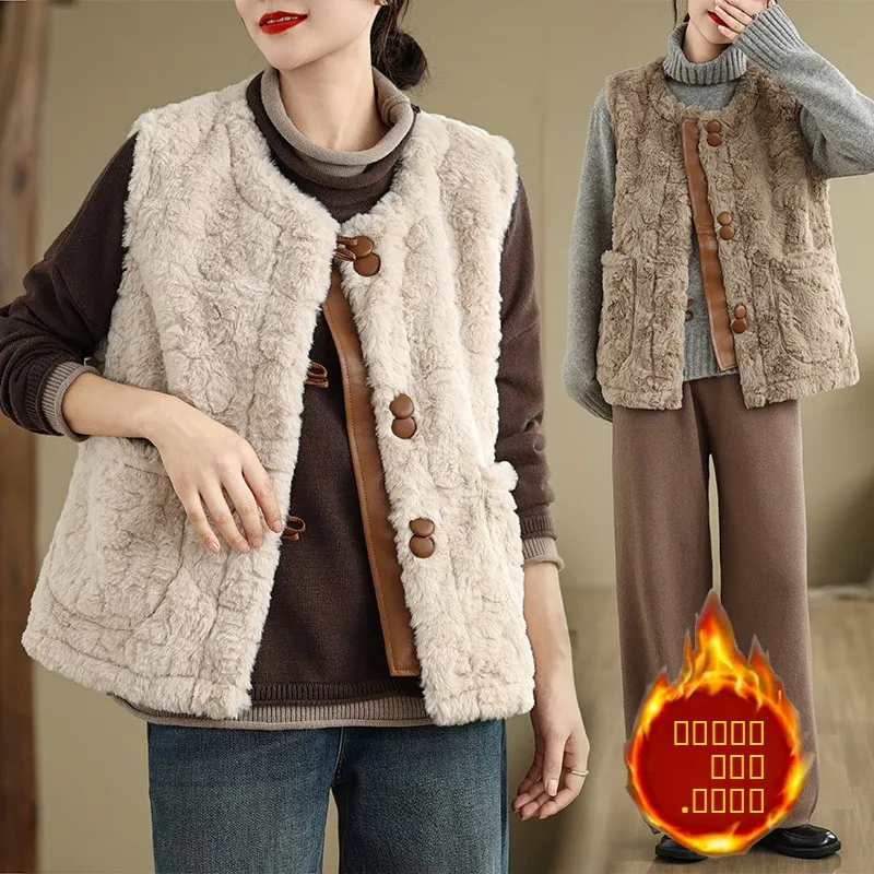 

Осень-зима, свободный, легкий, теплый, большой размер, женский жилет, пальто для поездок на работу, круглый, на одной пуговице, чистый цвет