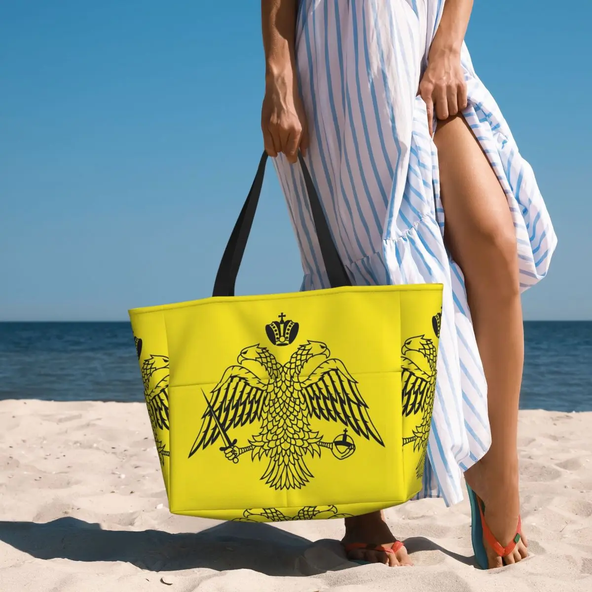 

Byzantine Imperial Flag By The Greek Orthodox Churches Cushion Cover Beach Tote Bag Large Tote Bag Women Travel Bag Fitness bag