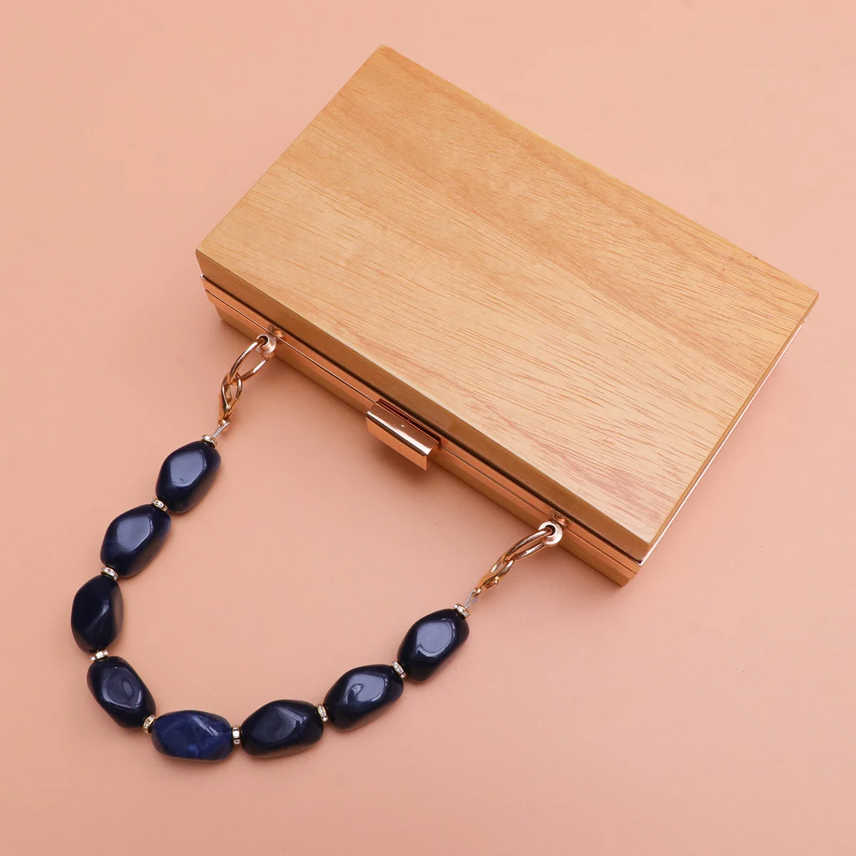 

Box Chain Strap For Handbag Bicolor Blue Acrylic Resin Replacement Adjustable Shoulder Crossbody Bag Strap For Women Messenger