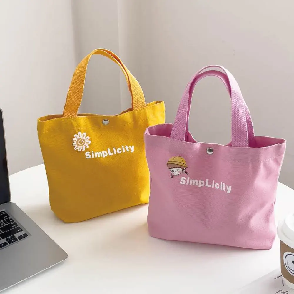 

New Style Canvas Tote Bag Korean Ins Blogger Simple Letter Handbag Fashion Casual Niche Cloth Bag