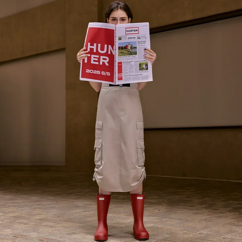 Matte Coldplay waterproof medium boots thick-soled heightening rain boots