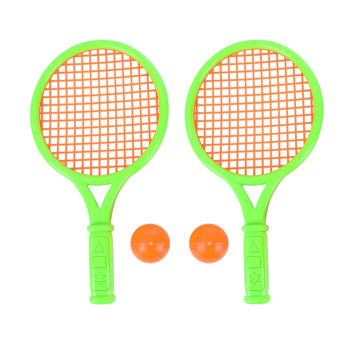 1 Pair of Children's Tennis Racket Kids Plastic Badminton Rackets Game Props for Kindergarten Primary School (Size S Random Colo