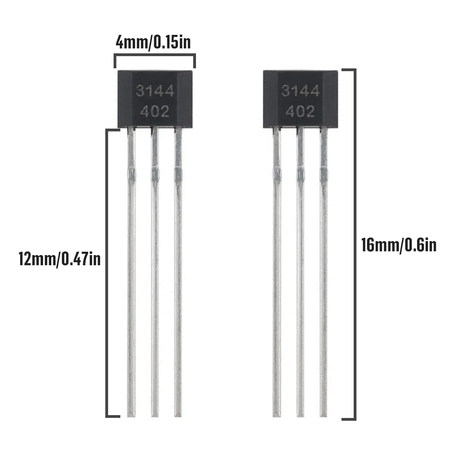 1000PCS A3144 A3144E Hall Effect Sensor A3144EUA-T 44E OH3144 AH3144E 3Pins Magnetic Detector SIP-3