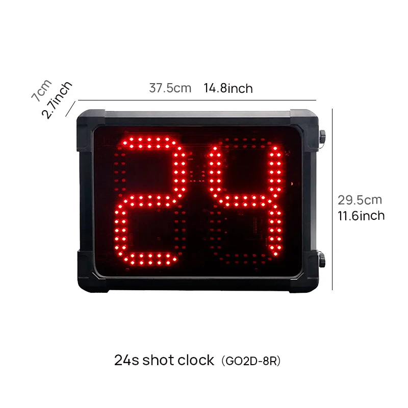 Portable 8-inch Basketball Shot Clock Timer Custom 12/24/25/30/35/40/60 Seconds Countdown Shot Clock With Buzzer & Controller