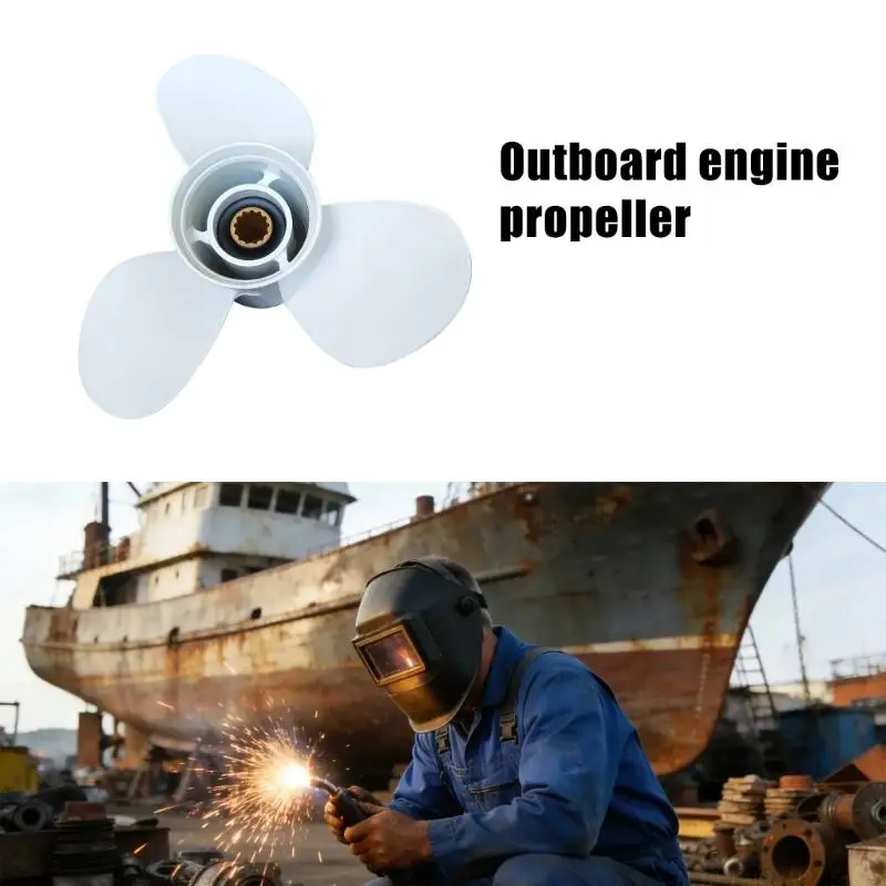 J0MA Strong 3 Blade Aluminum Boat Propeller 11 3/8X12 G Measurement Right Turn 13 Tooth Pattern