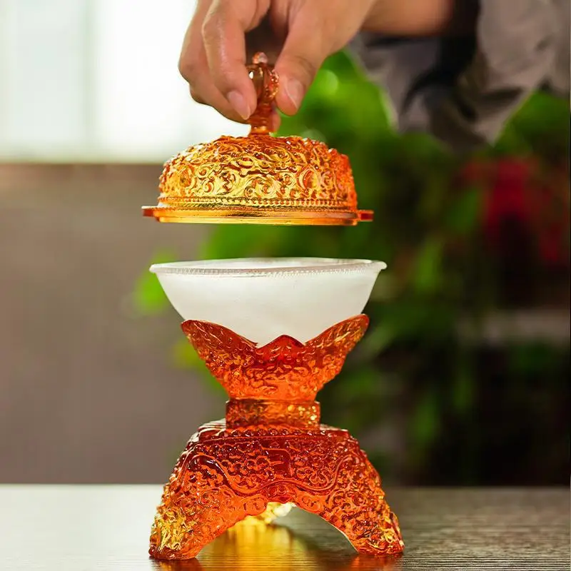 Ancient glazed Toba bowl Tibetan law protection cup household desktop decoration offering Tibetan Toba small magic utensil