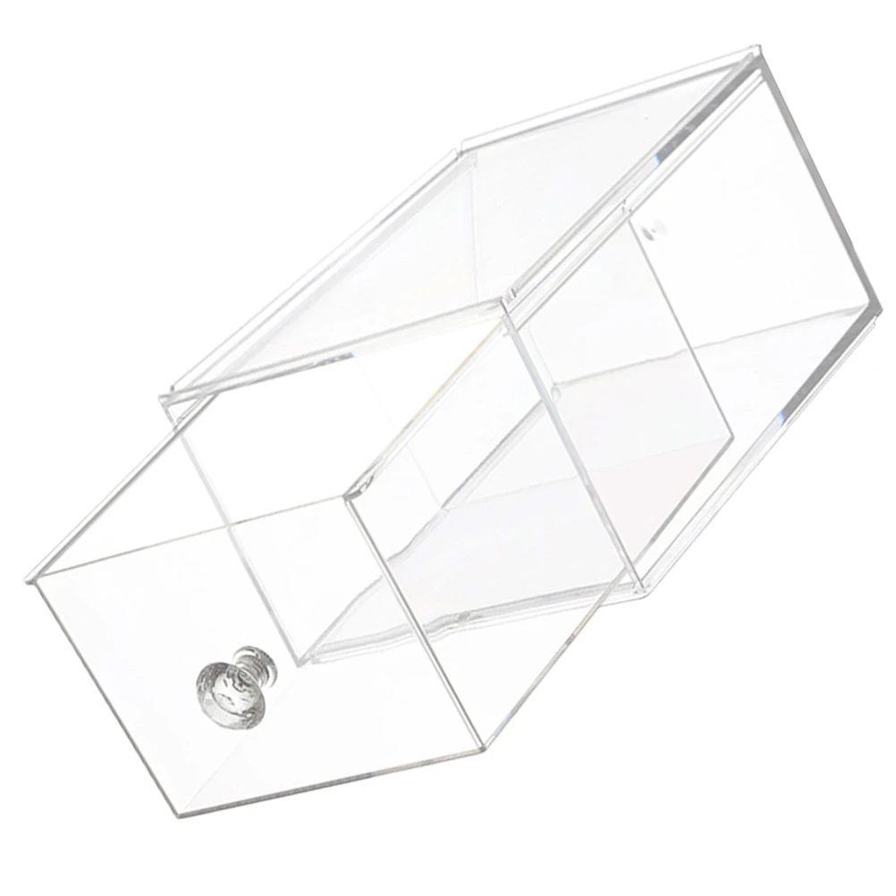 

Transparent Drawer Type Storage Box Single Layer Desktop Organizer For Makeup Sundries Holder 0.5L Capacity
