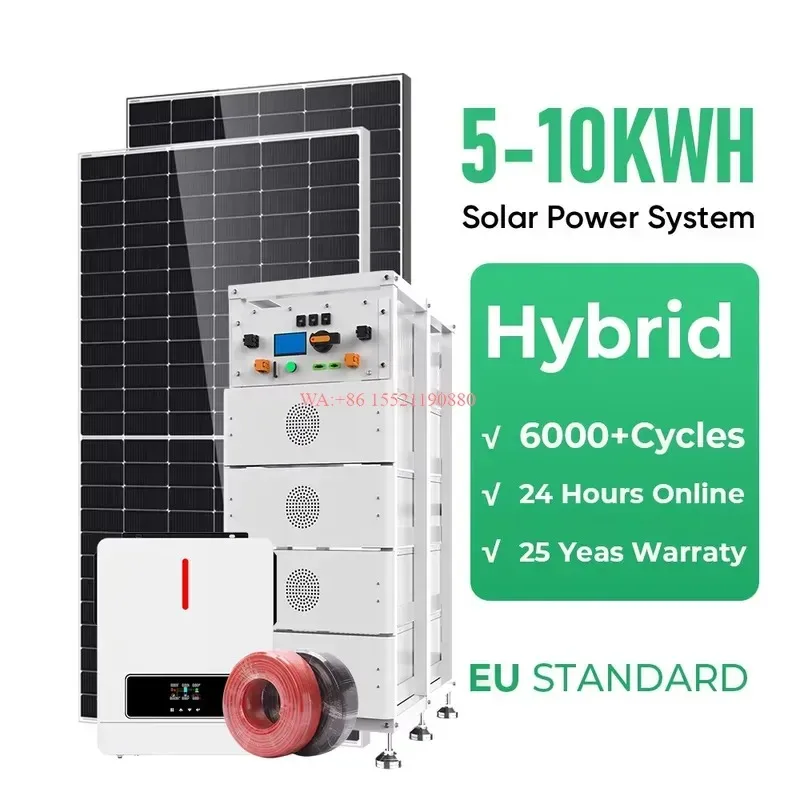 WMWMNU for Complete Set Solar Lithium Batteries Solar Panel Kit 5Kw 5Kva Hybrid Solar Power Energy System for Home on Off