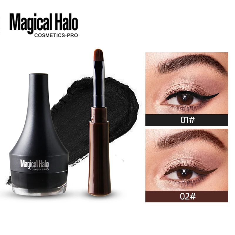 2 Colors Brown Black Eyebrow Cream Enhancers Waterproof Long-lasting Air-cushion Dye Brows Gel Tinted Makeup Eyebrow Pomade