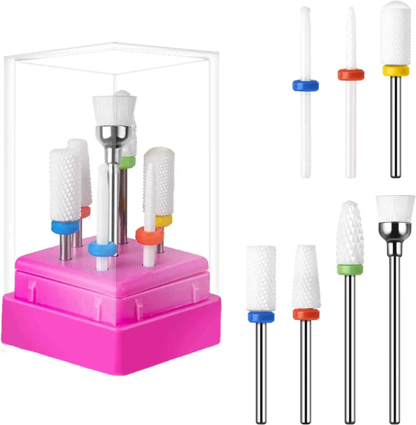 

7 Pcs Ceramic Milling Cutters Set For Manicure Combined Removing Gel Polishing Nail Drill Bits Kit Tools