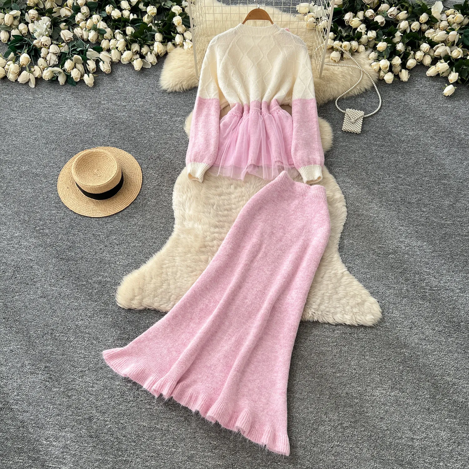 Conjunto de Dos Piezas de Punt - Women'S Fashion Knitwear reseña y precio