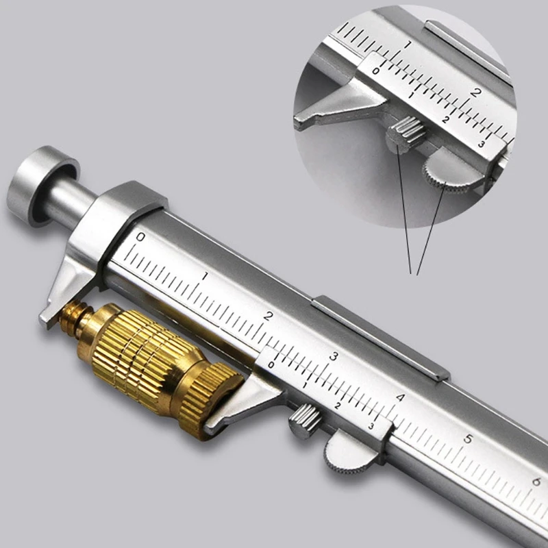 Độ Chính Xác Cao Đa Năng Bút Bi Mực Gel Vernier Caliper Con Lăn Bi Văn Phòng Phẩm Chấm Bi Động Bút 1.00 Mm