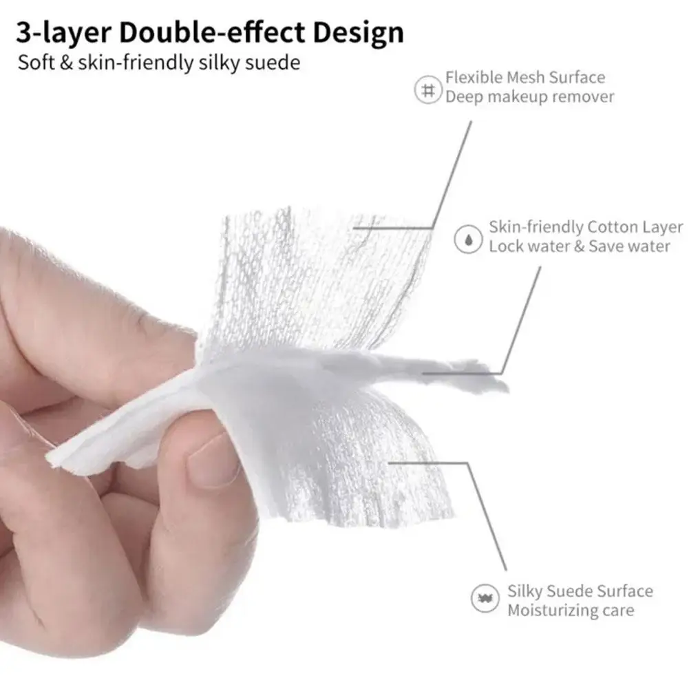 Tampons pour le visage jetables doux de haute qualité, 100/222 pièces, lingettes nettoyantes démaquillantes, outils cosmétiques doux pour soins quotidiens de la peau