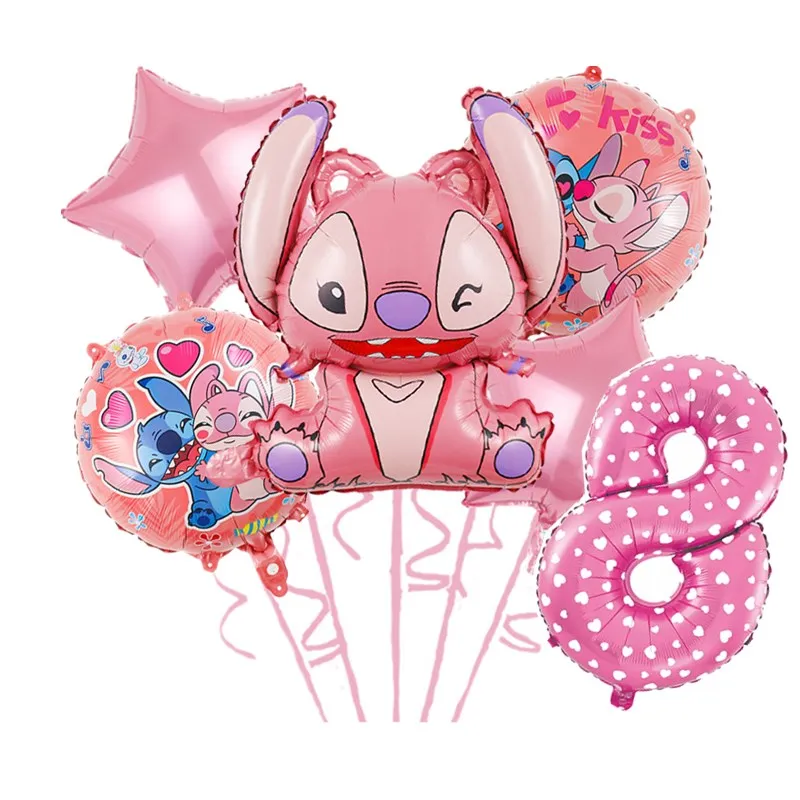 Disney Lilo&Stitch Pink Foil Balloon Boy Girl Birthday Party Decorations Inflatable Helium Globos Baby Shower DIY Party Supplies