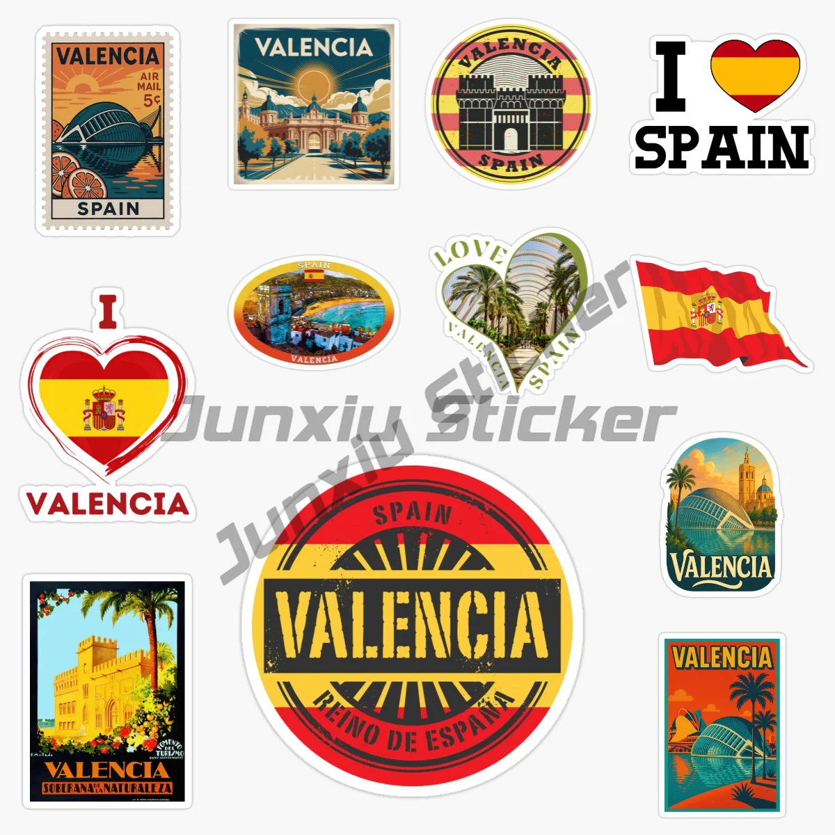 

VALENCIA Spain Scenery Car Sticker Vinyl Self-adhesive Decal Waterproof Sun Protection